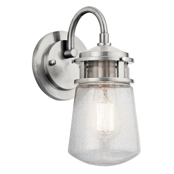 Kichler 49444AZ  Lyndon™ 11.25" 1 Light Wall Light with Clear Seeded Glass Architectural Bronze