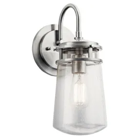 Kichler 49445BA Lyndon™ 15" 1 Light Wall Light with Clear Seeded Glass Brushed Aluminum