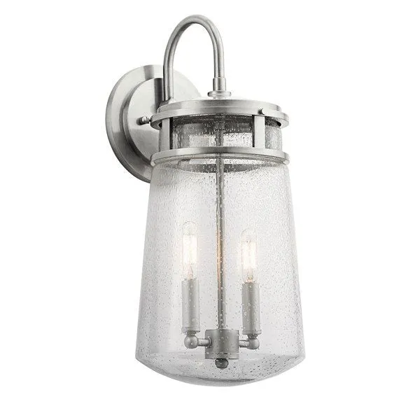 Kichler 49496AZ Lyndon™ 18.25" 2 Light Wall Light with Clear Seeded Glass Architectural Bronze