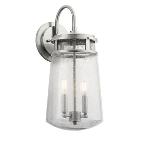 Kichler 49496AZ Lyndon™ 18.25" 2 Light Wall Light with Clear Seeded Glass Architectural Bronze