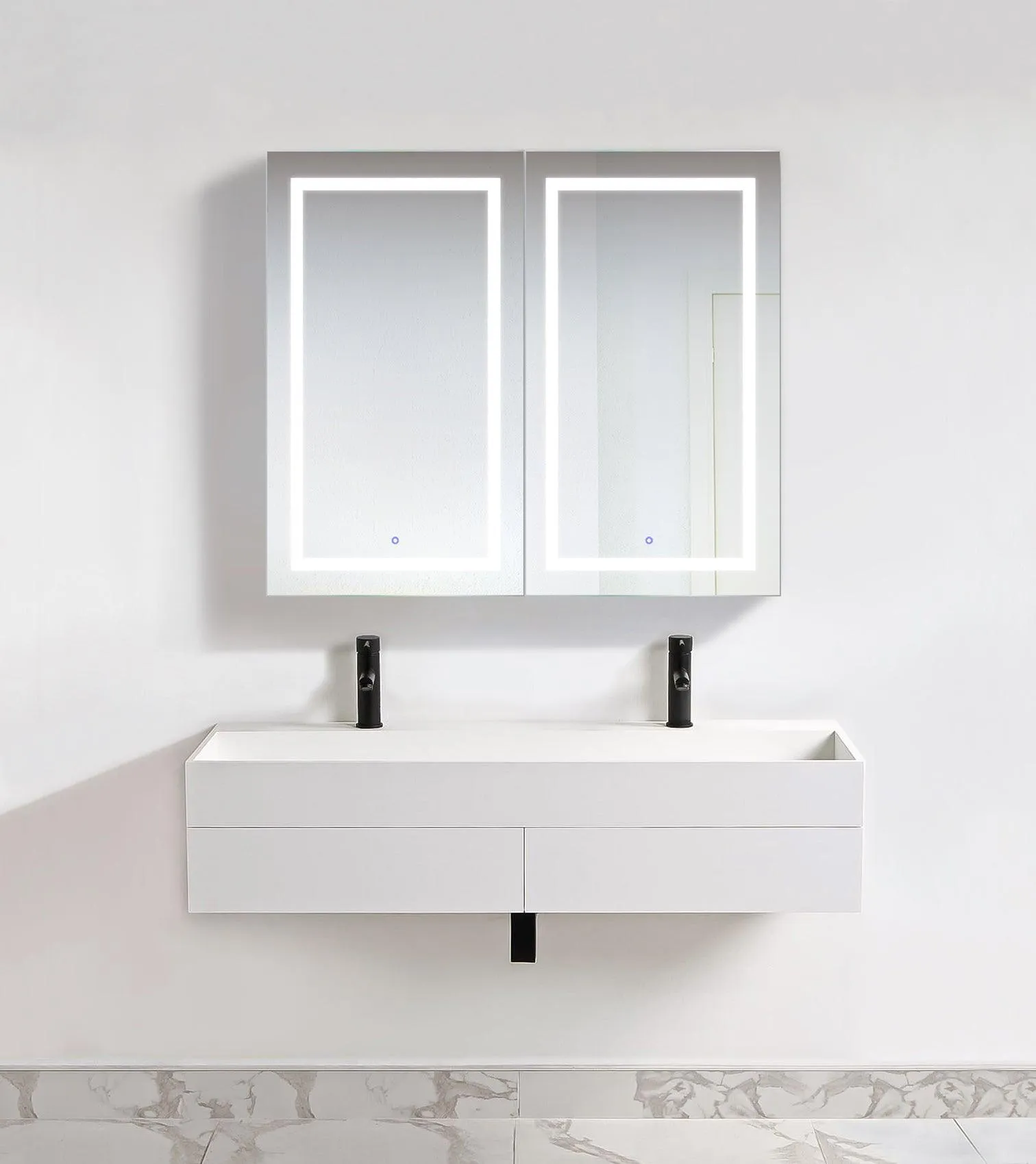 Krugg Svange 48″ X 42″ LED Medicine Cabinet w/Dimmer & Defogger