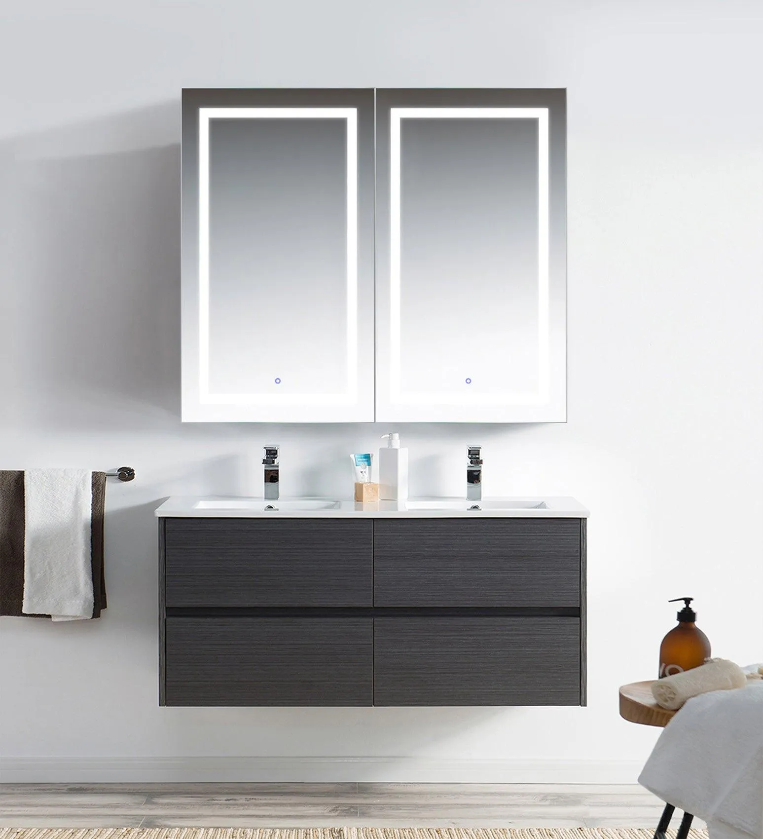 Krugg Svange 48″ X 42″ LED Medicine Cabinet w/Dimmer & Defogger