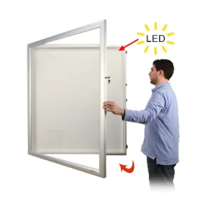 LED Lighted SwingFrame with Bold SUPER WIDE-FACE Metal Framed Shadow Box Display Cases 6" Deep in 25  Large Sizes and Custom