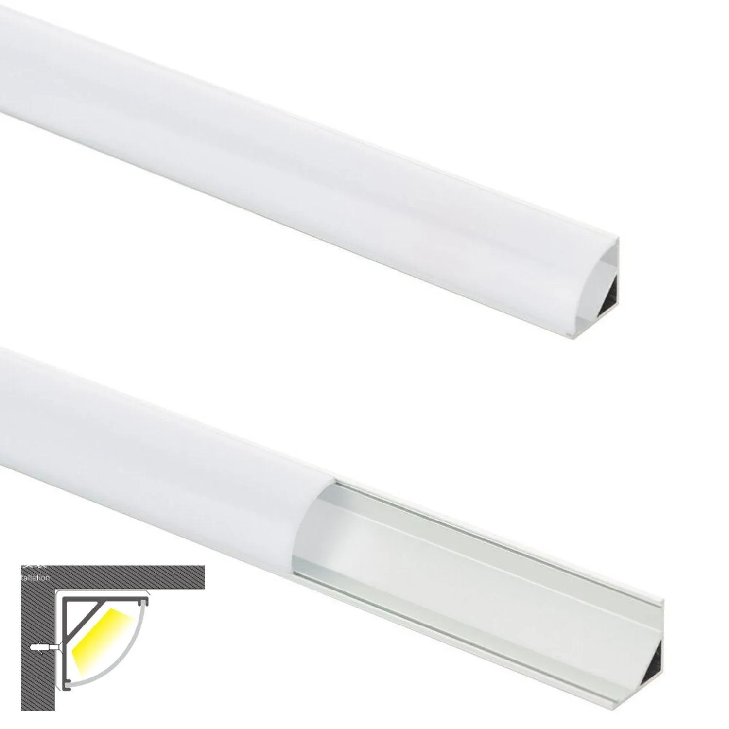 LED Strip Aluminium Corner Profile Milky Cover Cabinet LED Corner Profile 16x16mm