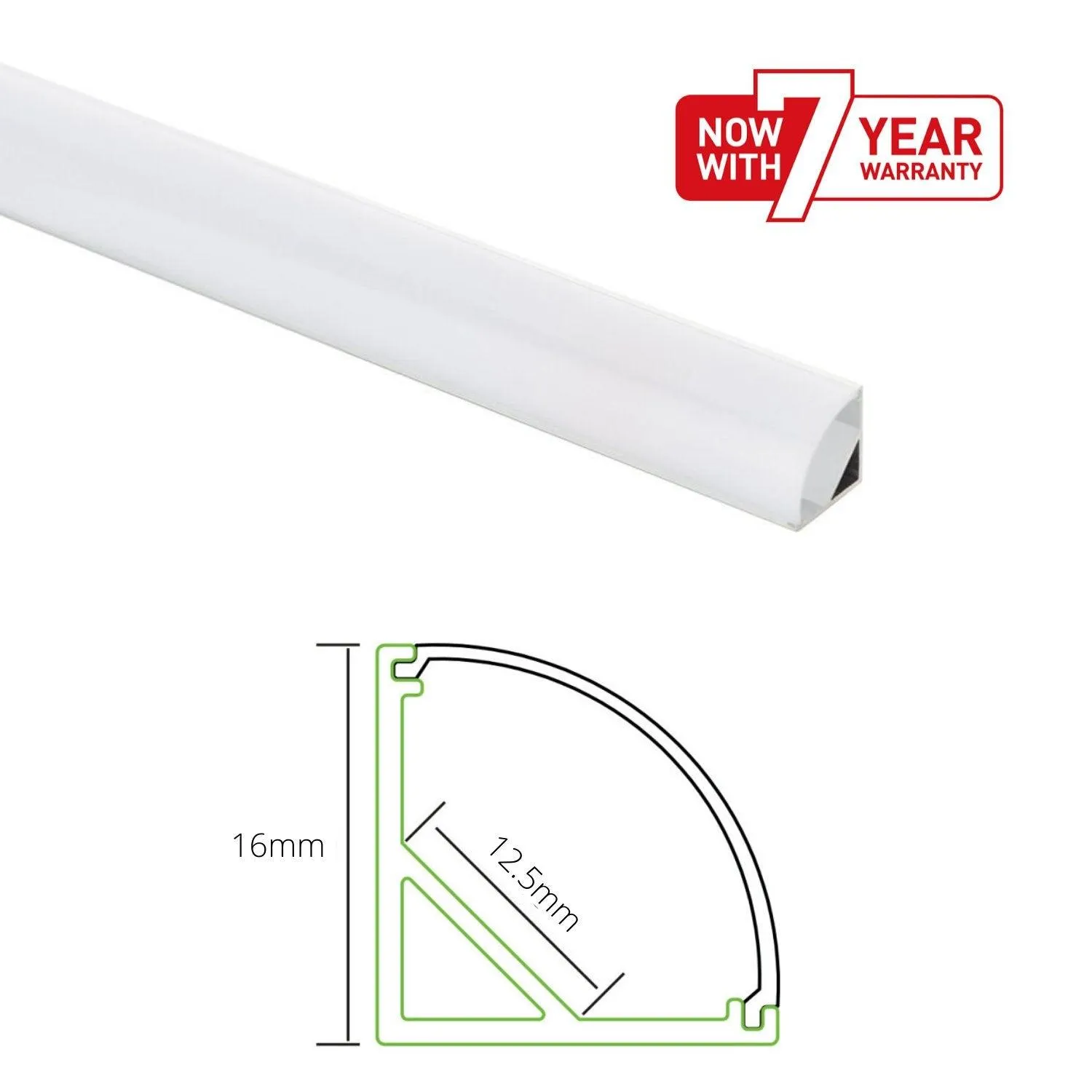 LED Strip Aluminium Corner Profile Milky Cover Cabinet LED Corner Profile 16x16mm