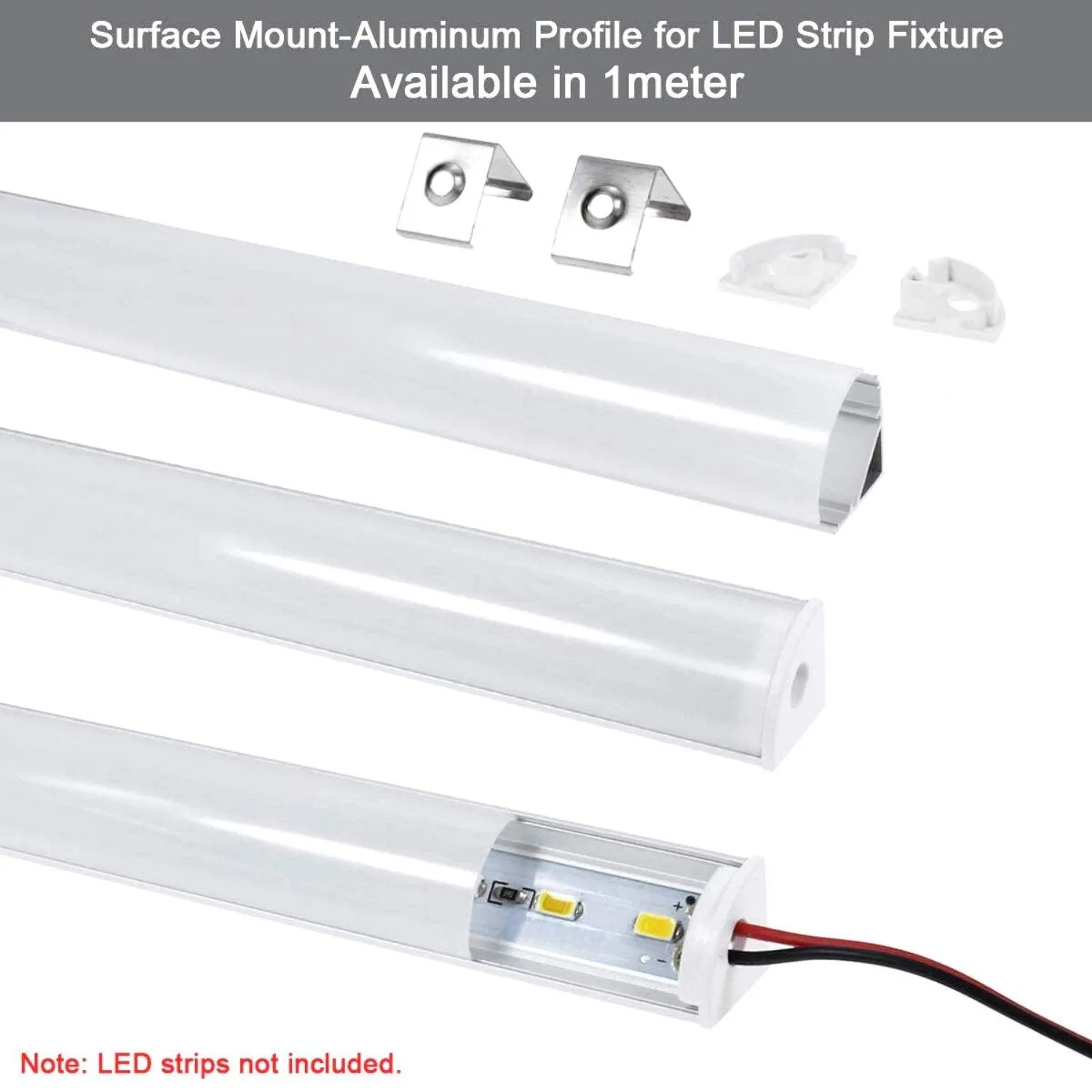 LED Strip Aluminium Corner Profile Milky Cover Cabinet LED Corner Profile 16x16mm