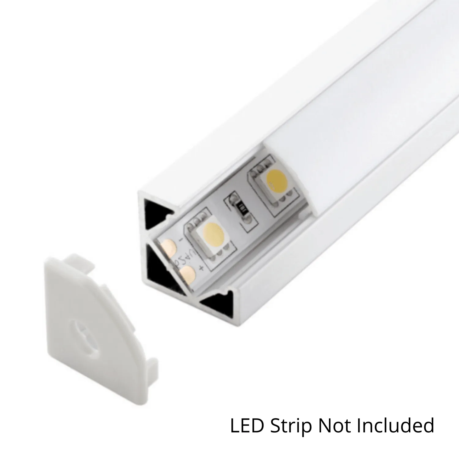 LED Strip Aluminium Corner Profile Milky Cover Cabinet LED Corner Profile 19x19mm