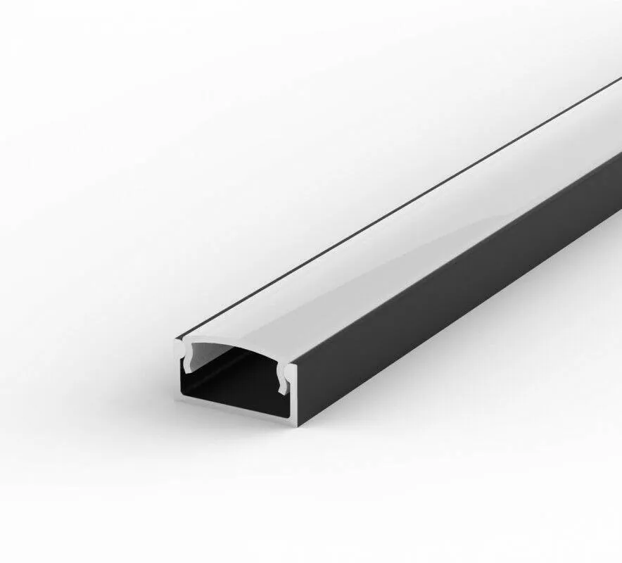 LED Strip Aluminium Profile Channel Milky Cover Cabinet Aluminium Black