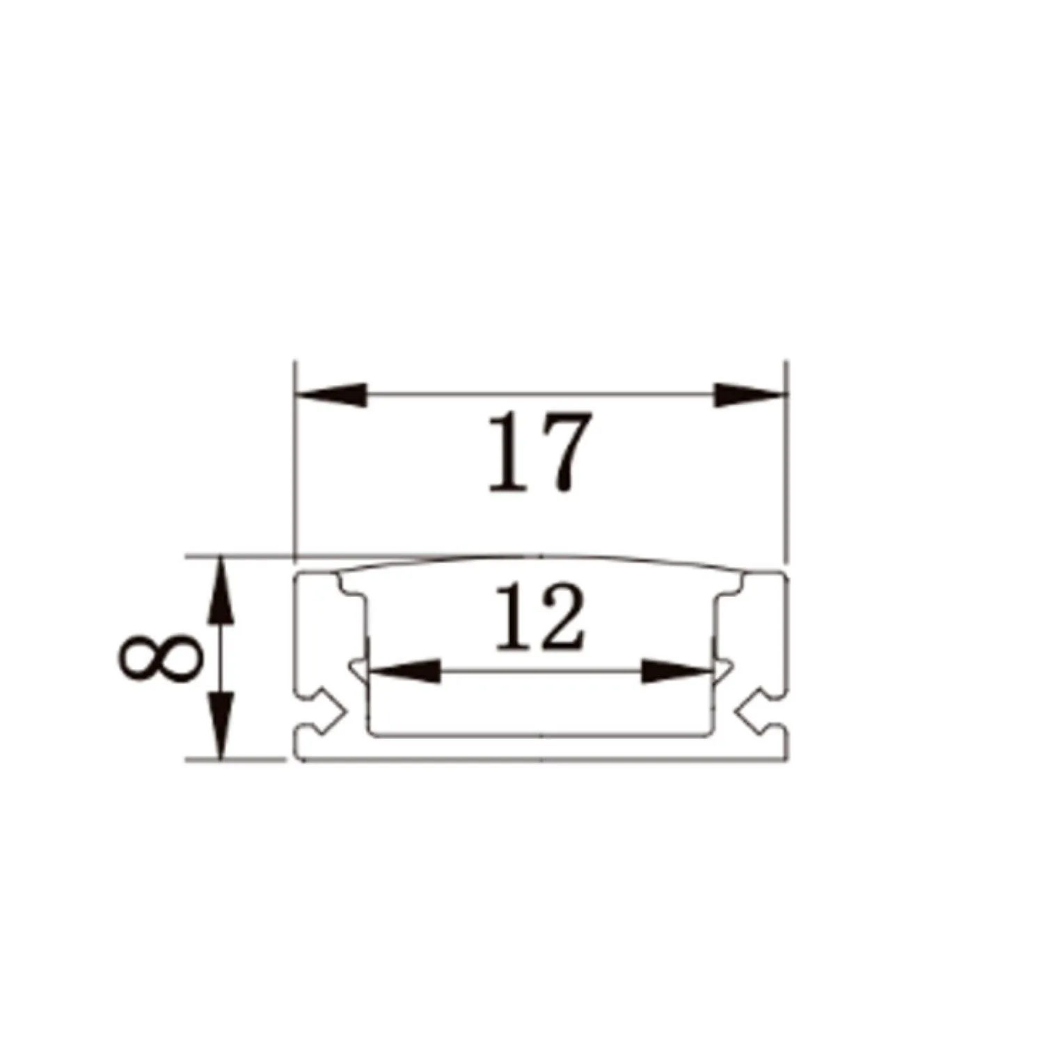 LED Strip Aluminium Profile Channel Milky Cover Cabinet Aluminium Black