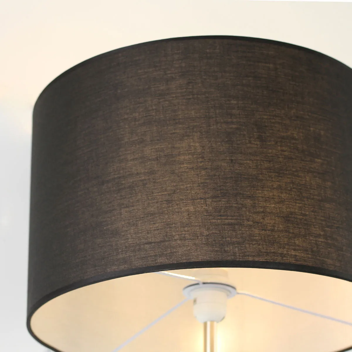 Lily Mother and Child Floor Lamp - Black and White Fabric Shade, 1700mm High, PL0255