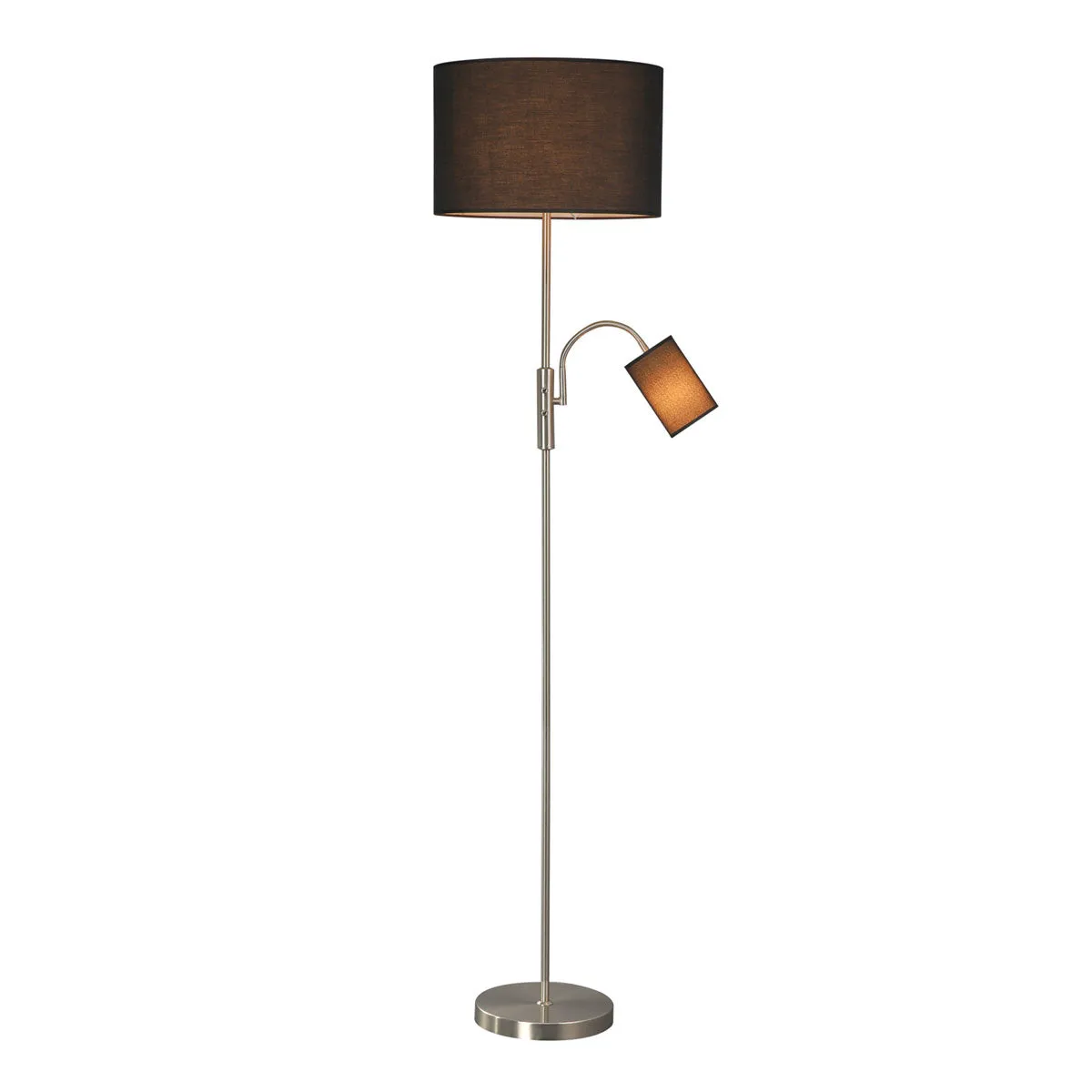 Lily Mother and Child Floor Lamp - Black and White Fabric Shade, 1700mm High, PL0255