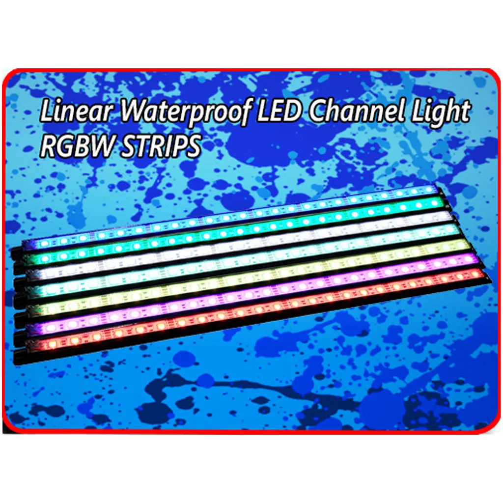 Linear Waterproof LED Channel Light - Black Housing - RGBW
