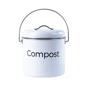 Living Today 3.5L Kitchen Bench Compost Waste Storage Bin - White