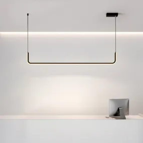 Lyla - Black/Gold Linear Pendant: Simple LED Multi Ceiling Light