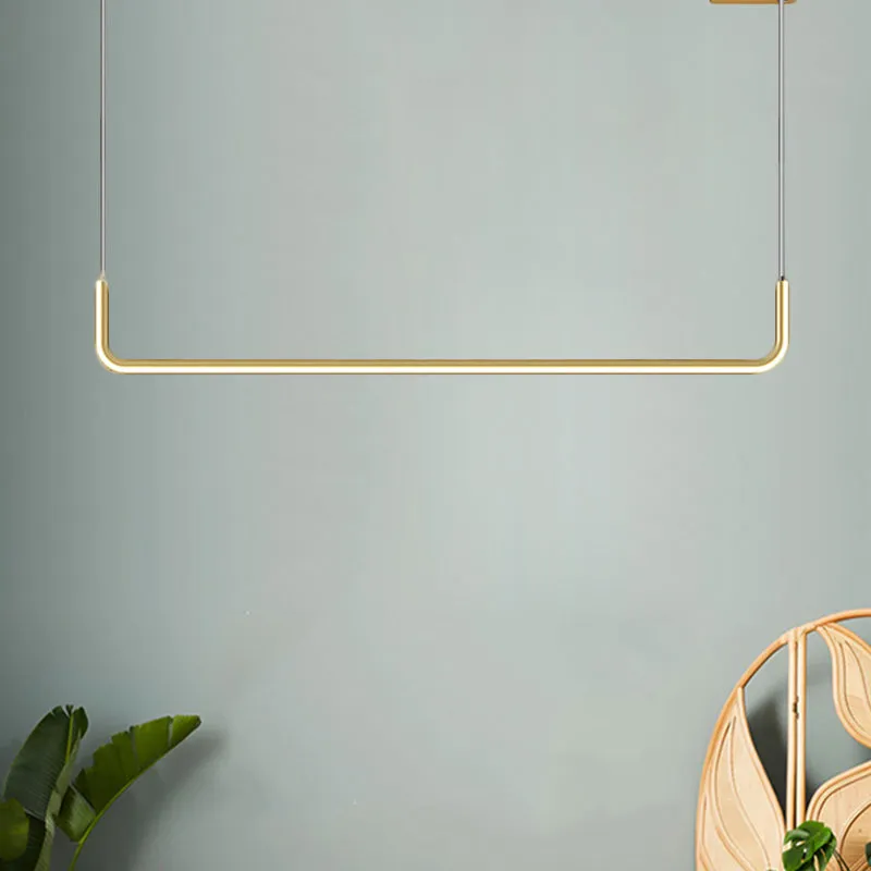 Lyla - Black/Gold Linear Pendant: Simple LED Multi Ceiling Light