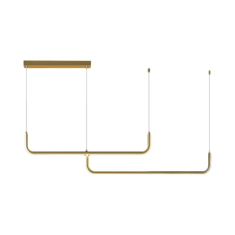 Lyla - Black/Gold Linear Pendant: Simple LED Multi Ceiling Light