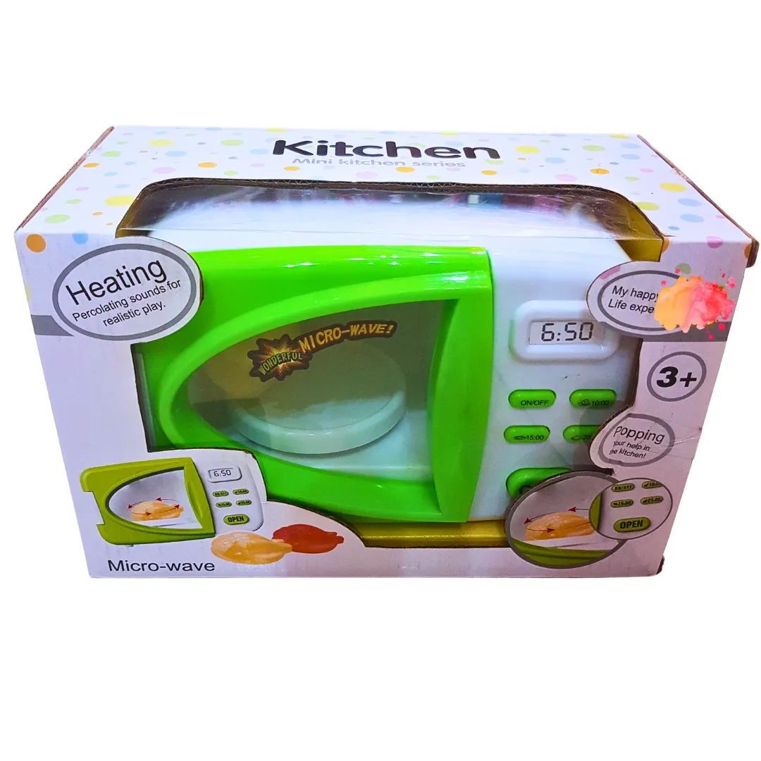 Mini Microwave Kitchen Toy for Kids – Realistic Pretend Play with Lights & Sounds – Ages 3 