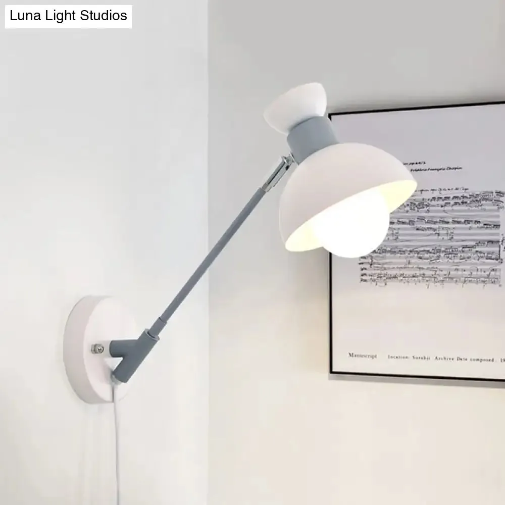 Minimalist Metal Wall Sconce Grey Lighting for Living Room - 5.5"/6"/7" with 1 Head