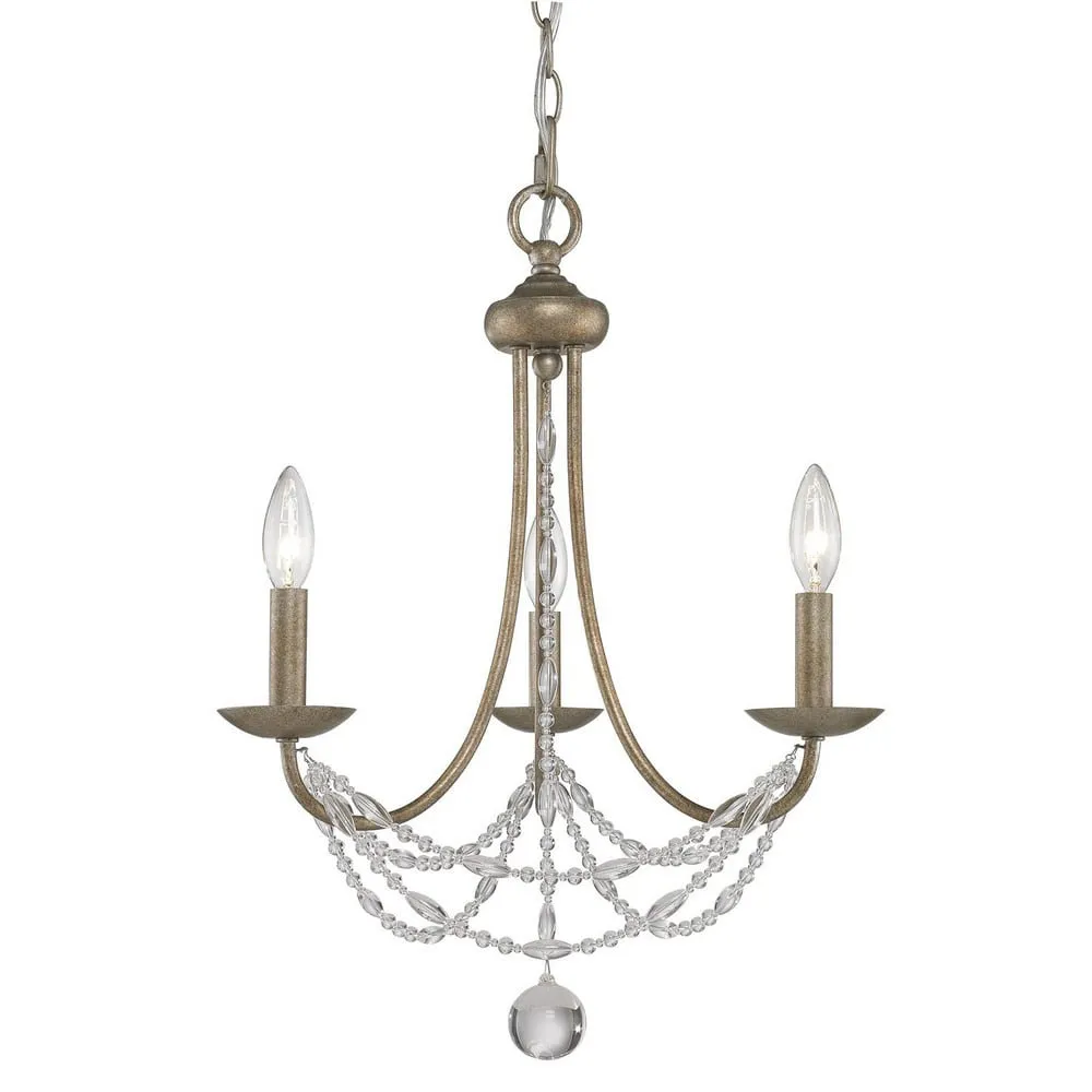 Mirabella 3 Light Mini Chandelier in Golden Aura