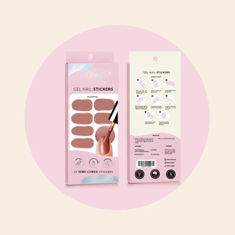 Mitty Semi-Cured Gel Nail Stickers - Blissful
