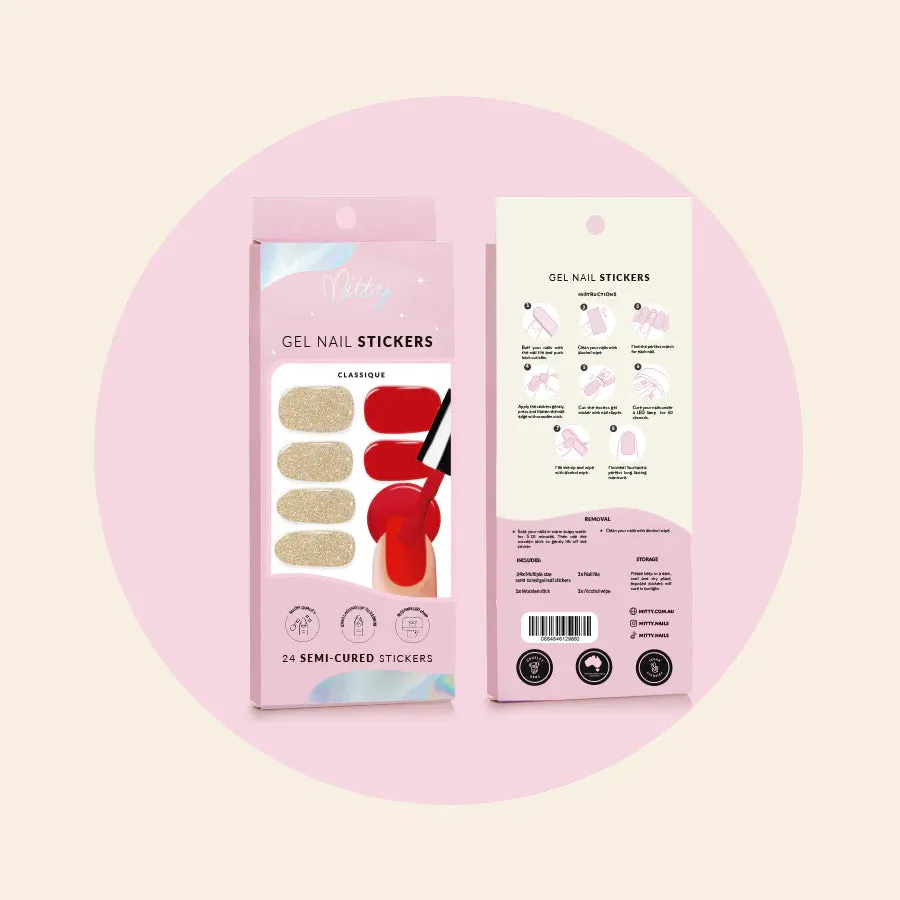 Mitty Semi-Cured Gel Nail Stickers - Classique
