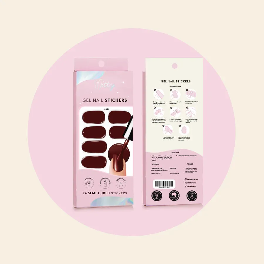 Mitty Semi-Cured Gel Nail Stickers - Jam