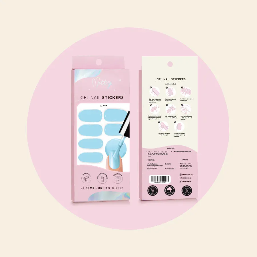 Mitty Semi-Cured Gel Nail Stickers - Maya