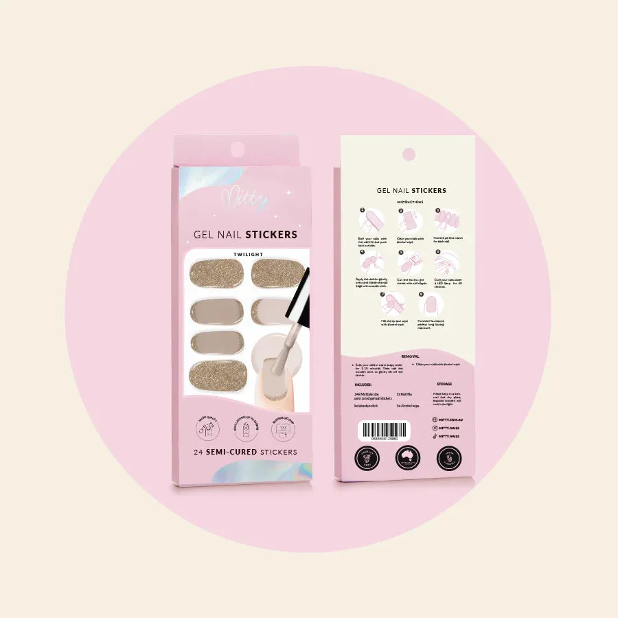 Mitty Semi-Cured Gel Nail Stickers - Twilight