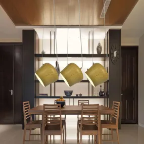 Modern Dome Shaped Hanging Lamp - 1 Light Pendant Lighting for Dining Room - Dark Wood Finish
