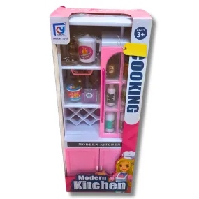 Modern Kitchen Toy Cabinet for Kids - Pretend Play Kitchen Set with Accessories and Storage (Ages 3 )
