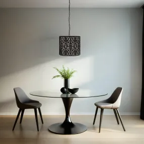 Modern Laser Cut Metal Pendant in Black or White