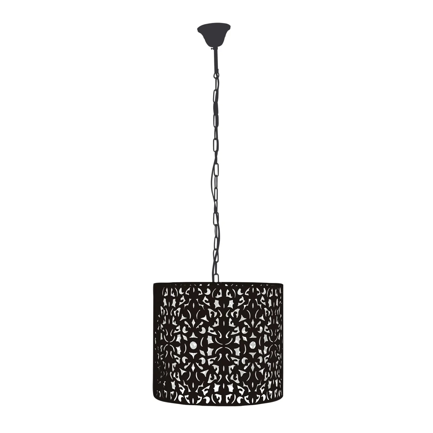 Modern Laser Cut Metal Pendant in Black or White