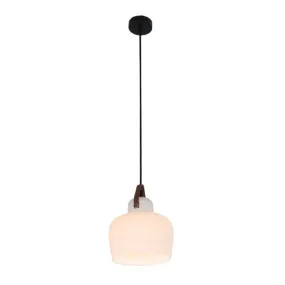 Modern Minimalist White Glass Pendant Lamp - 1 Light Hanging Lamp for Living Room