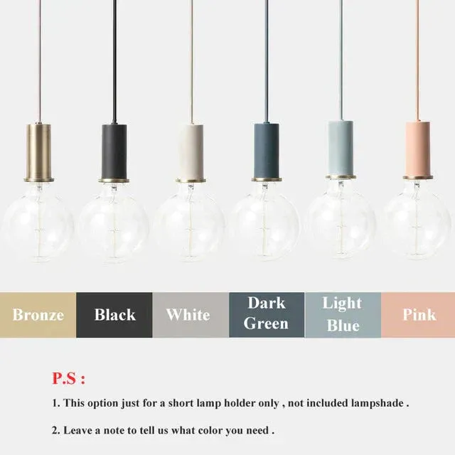 Modren Simple Pendant Lights DIY Nordic E27 Hanging Pendant Lamps Restaurant Bar Living Room Bedside Lighting Fixtures Luminaire