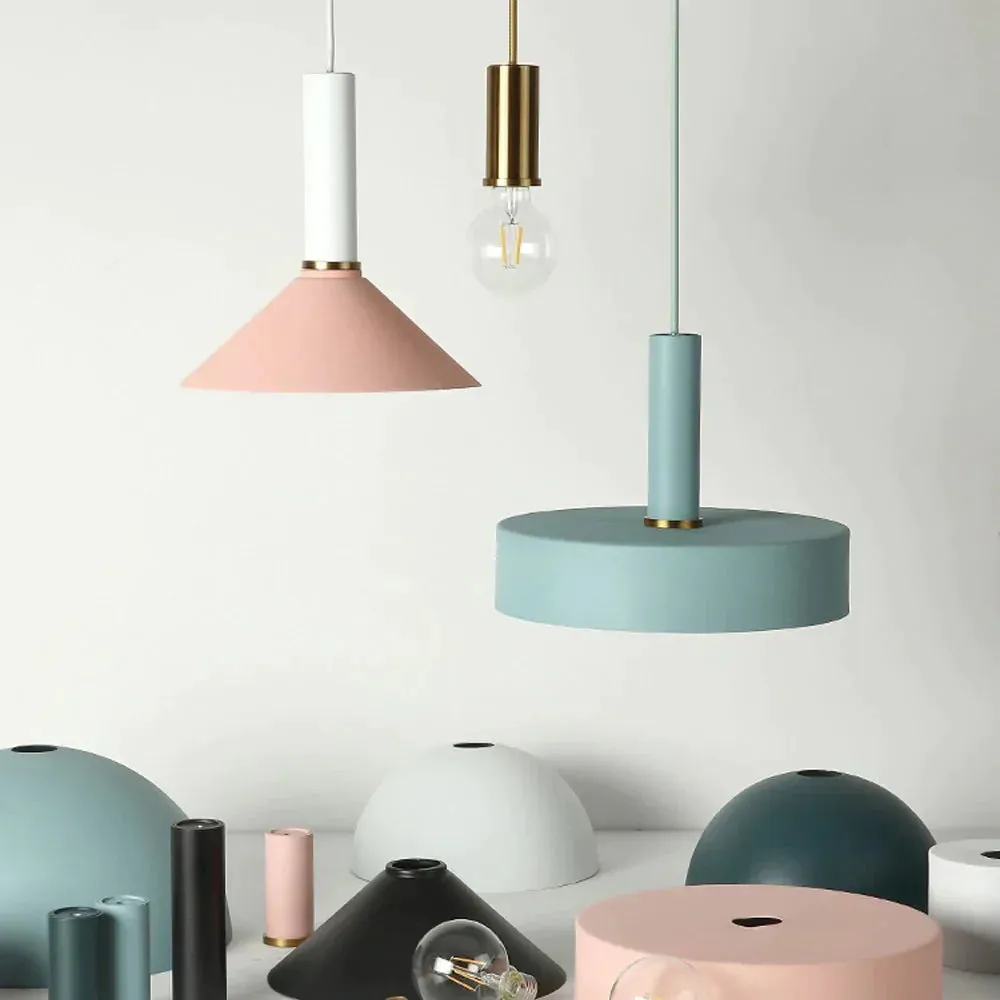 Modren Simple Pendant Lights DIY Nordic E27 Hanging Pendant Lamps Restaurant Bar Living Room Bedside Lighting Fixtures Luminaire
