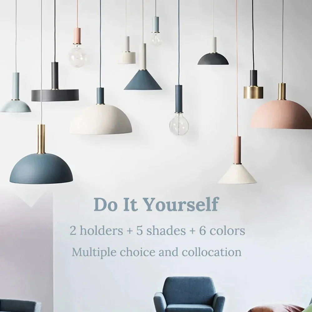Modren Simple Pendant Lights DIY Nordic E27 Hanging Pendant Lamps Restaurant Bar Living Room Bedside Lighting Fixtures Luminaire