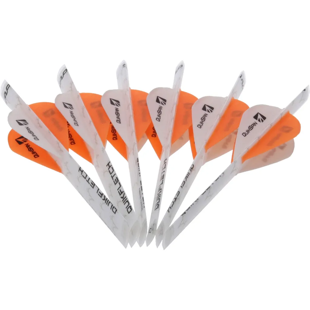 Nap Quikfletch Quickspin Fletch Rap White And Orange 4 In.