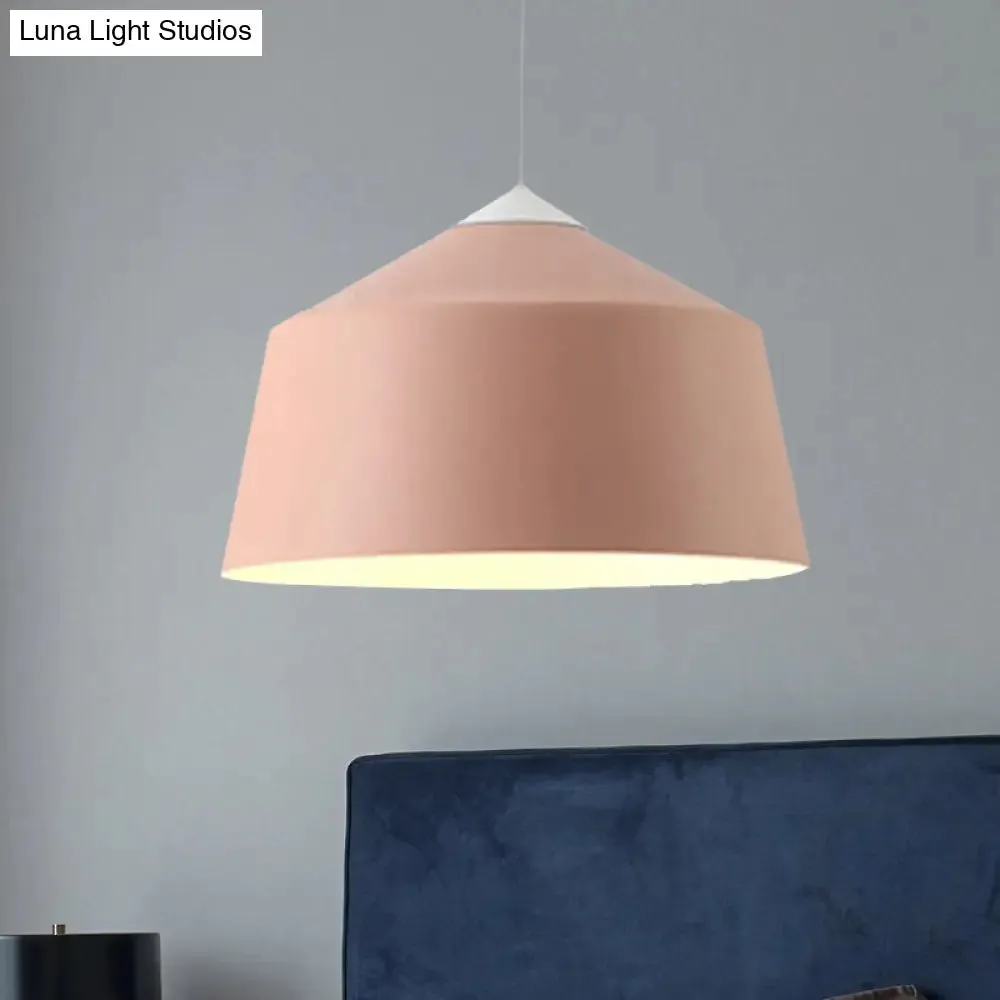 Nordic Metal Dome Pendant Light - 1-Light, Black/Grey/Pink Hanging Ceiling Lamp