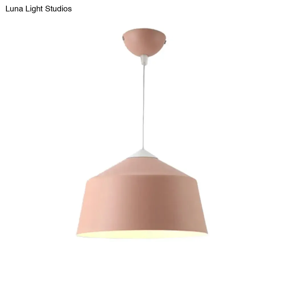 Nordic Metal Dome Pendant Light - 1-Light, Black/Grey/Pink Hanging Ceiling Lamp