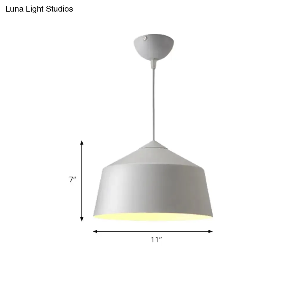 Nordic Metal Dome Pendant Light - 1-Light, Black/Grey/Pink Hanging Ceiling Lamp