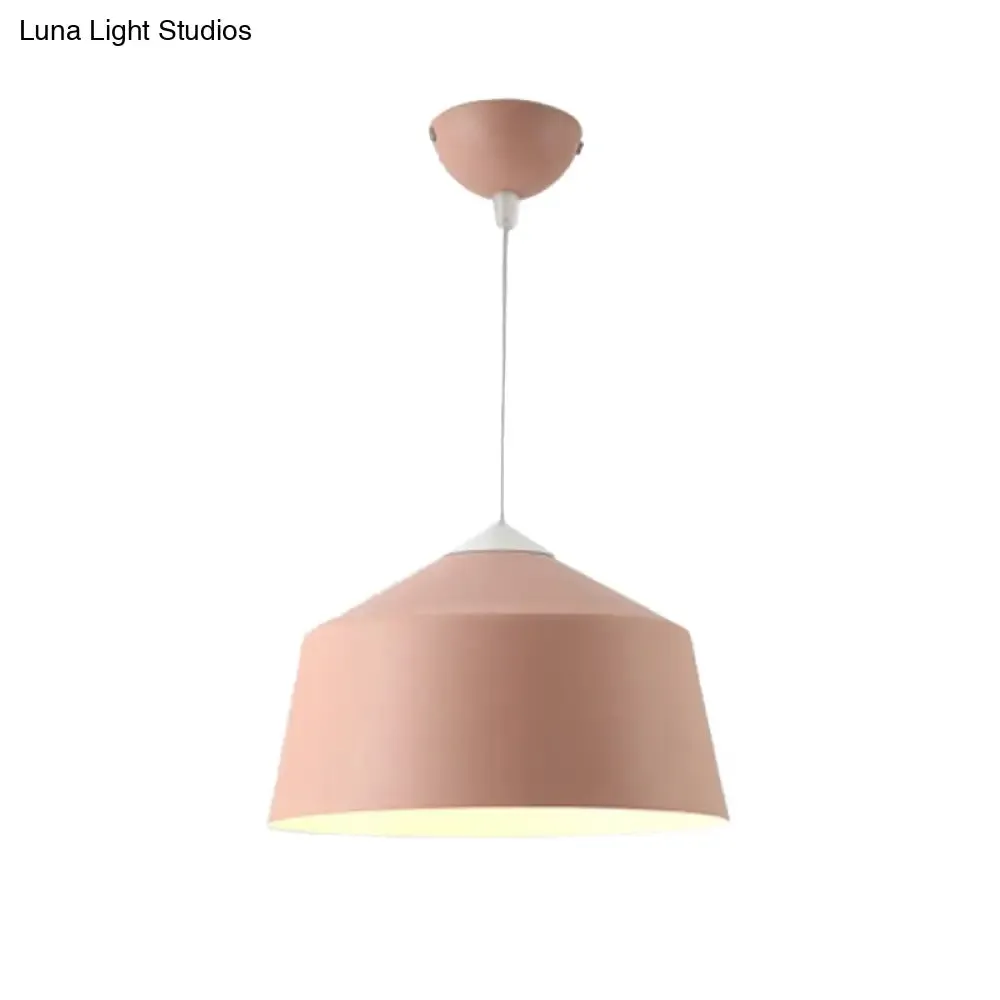 Nordic Metal Dome Pendant Light - 1-Light, Black/Grey/Pink Hanging Ceiling Lamp
