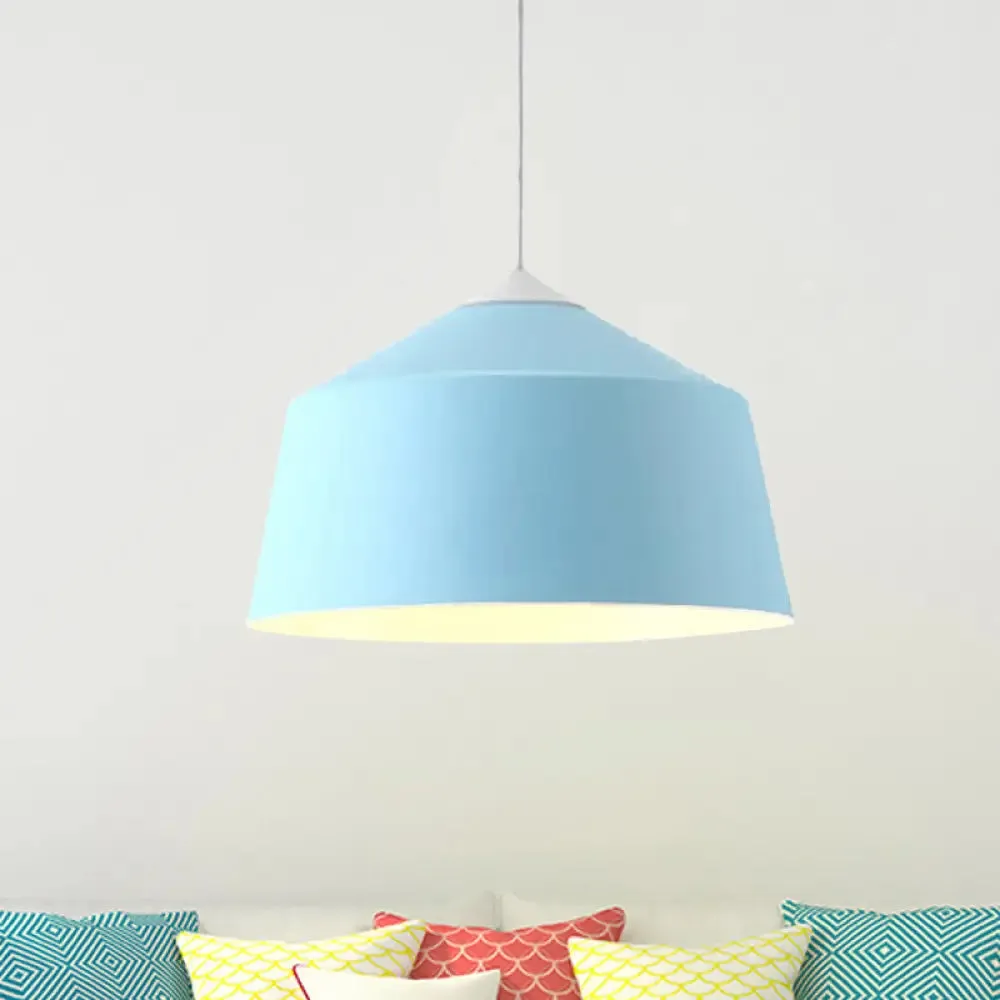 Nordic Metal Dome Pendant Light - 1-Light, Black/Grey/Pink Hanging Ceiling Lamp