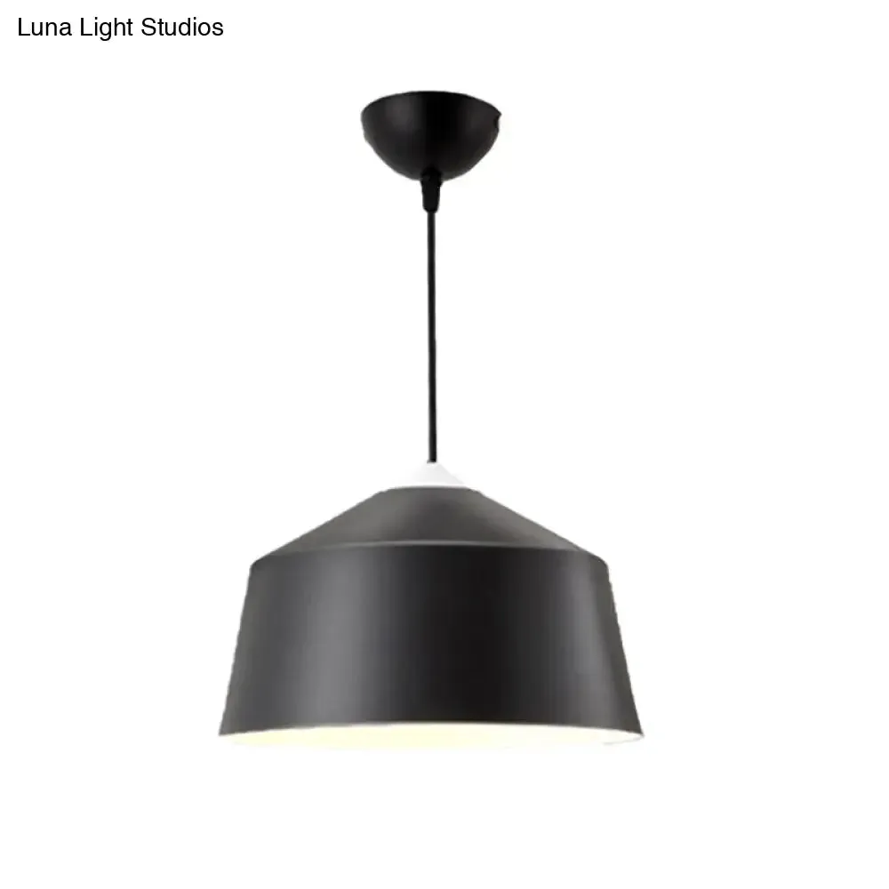 Nordic Metal Dome Pendant Light - 1-Light, Black/Grey/Pink Hanging Ceiling Lamp