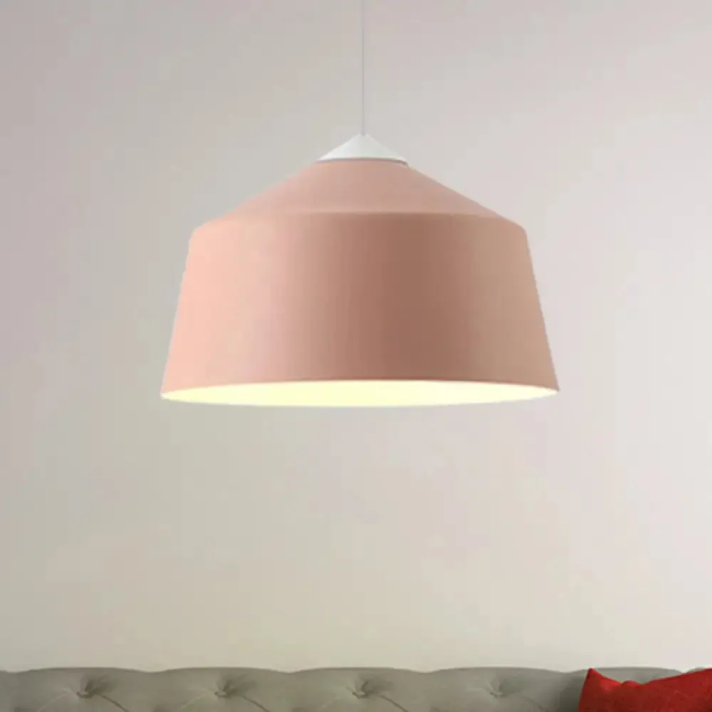 Nordic Metal Dome Pendant Light - 1-Light, Black/Grey/Pink Hanging Ceiling Lamp