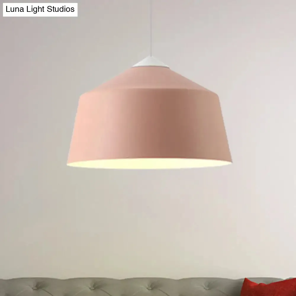 Nordic Metal Dome Pendant Light - 1-Light, Black/Grey/Pink Hanging Ceiling Lamp