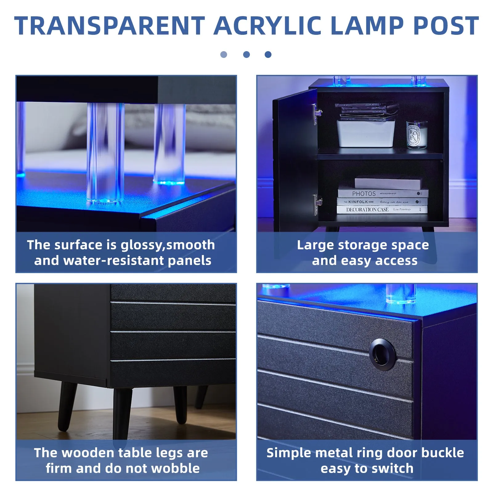 NX LED Nightstand - Black