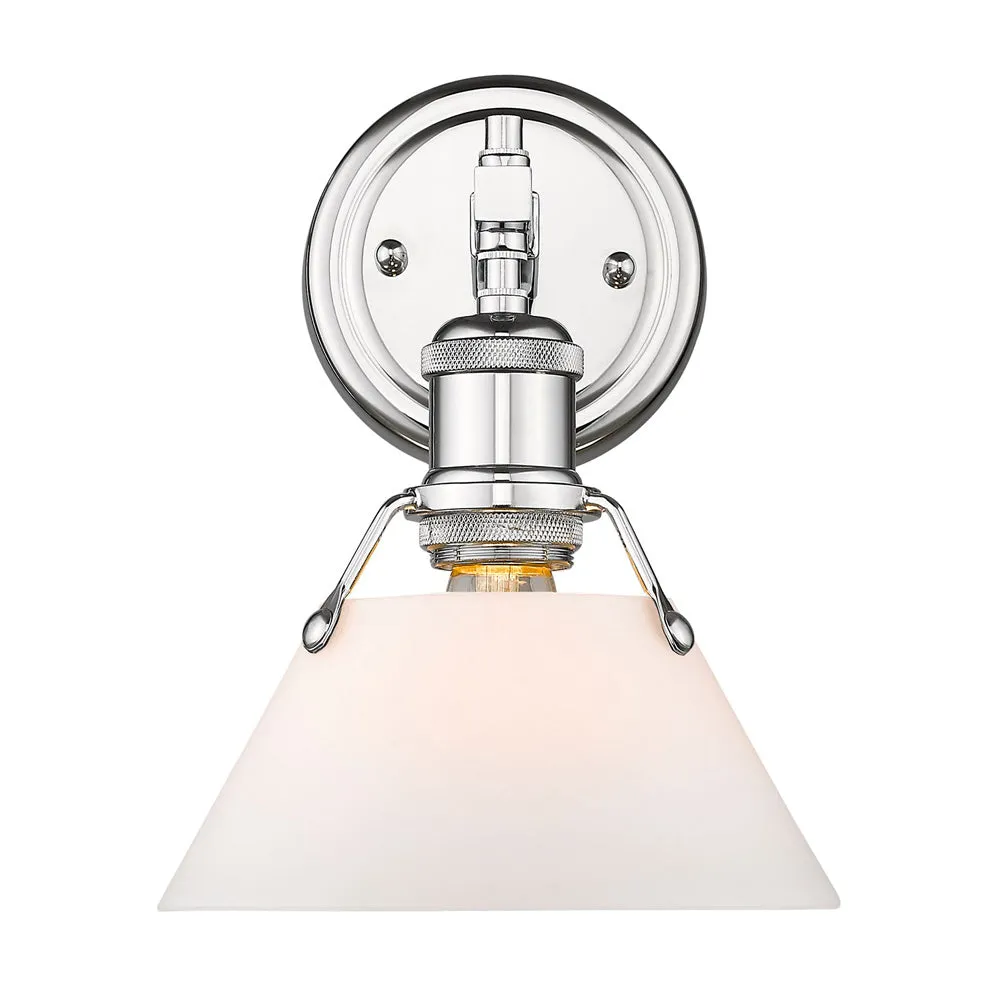 Orwell 1-Light Bath Vanity in Chrome with Opal Glass Shade