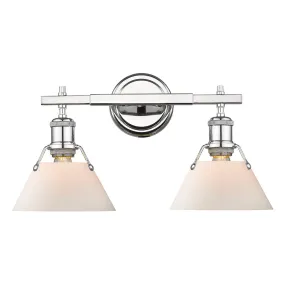 Orwell 2-Light Bath Vanity in Chrome with Opal Glass