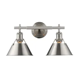 Orwell 2-Light Bath Vanity in Pewter with Pewter Shades