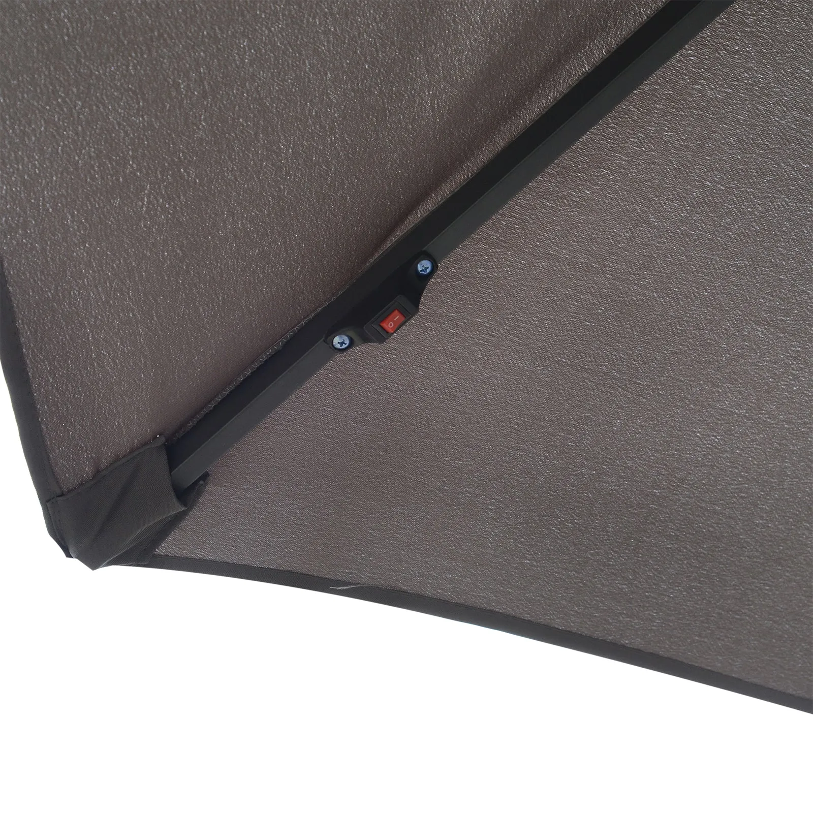 Outsunny 3(m) LED Patio Banana Umbrella Cantilever Parasol w/ Crank, Grey